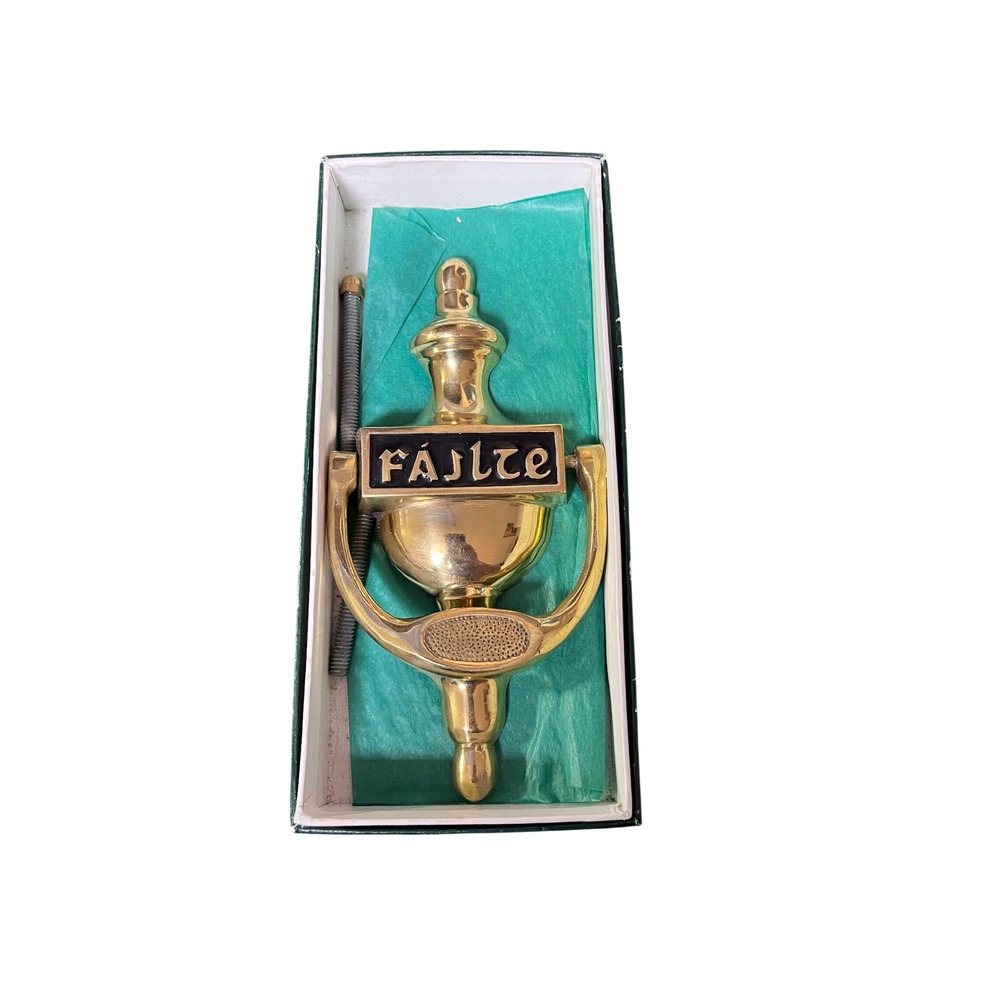 Liffey Artefacts Brass Failte Door Knocker Ireland Celtic‎ Welcome Gold